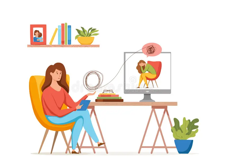 Psicólogo online ofreciendo terapia virtual